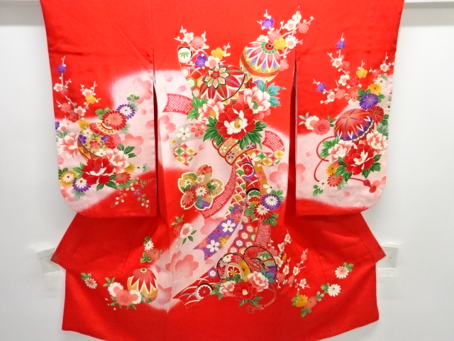 JAPANESE KIMONO / CHILDRENS KIMONO / BALL / PEONY PATTERNS BUNDLED NOS